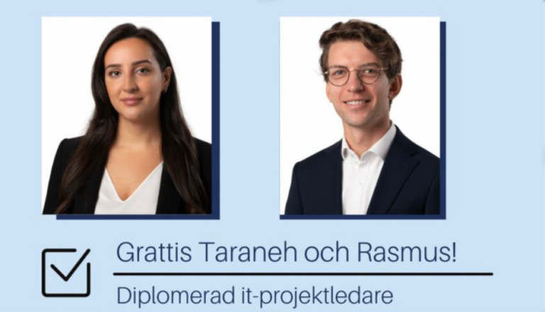Läs mer om artikeln Taraneh och Rasmus – nu diplomerade it-projektledare