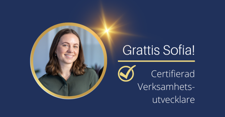 Läs mer om artikeln Grattis Sofia till certifiering som verksamhetsutvecklare