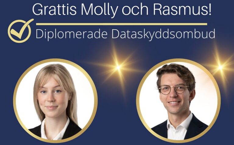 Läs mer om artikeln Grattis Molly och Rasmus – Diplomerade Dataskyddsombud